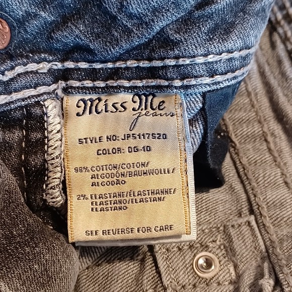 Miss Me Jeans Size 29 Faded Black Low-Rise 30Wx30L Skinny, Bedazzled, Distressed - Picture 10 of 14
